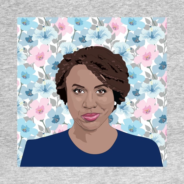 Ayanna Pressley Pretty Floral Portrait by FemCards